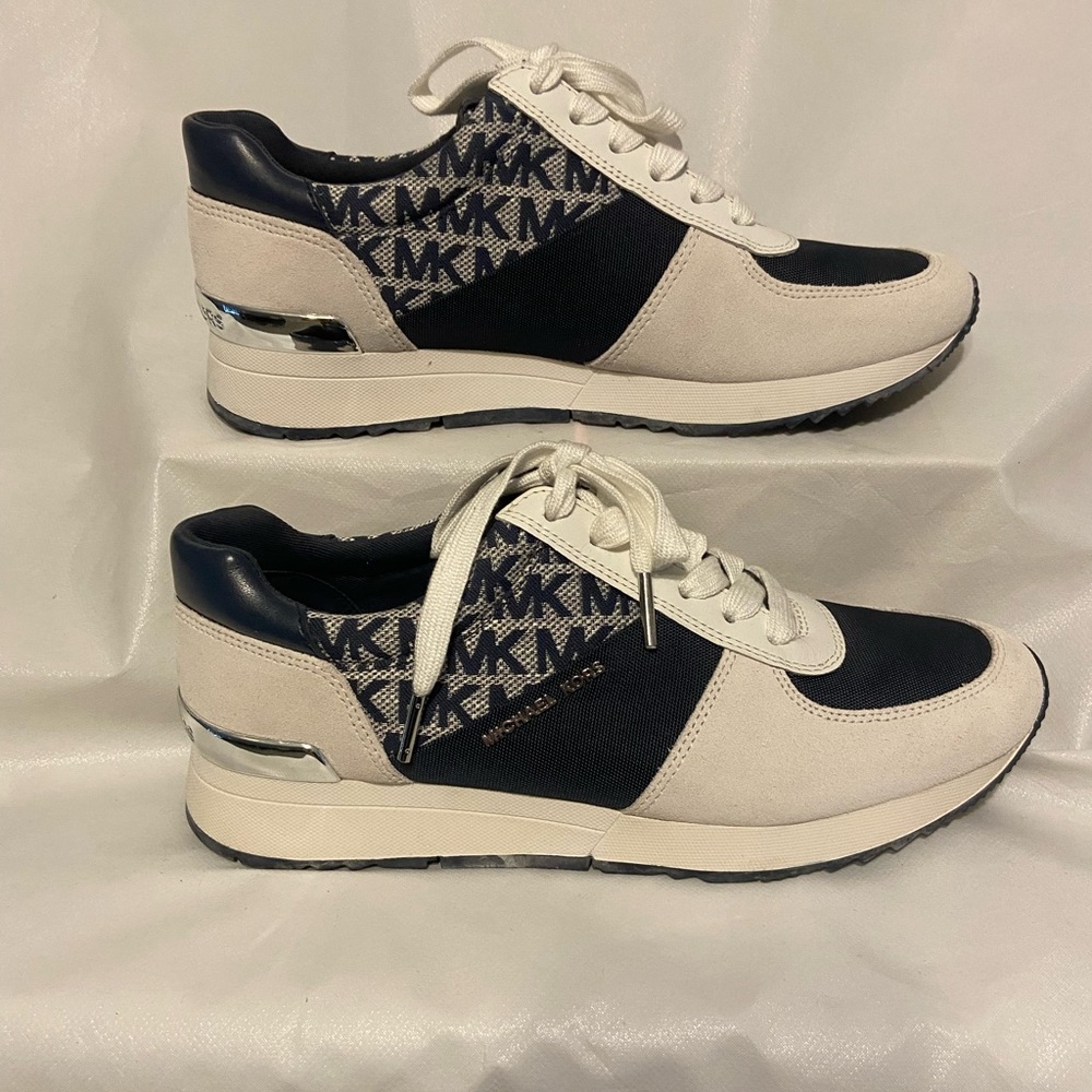 Michael Kors blue and white Logo Sneakers
